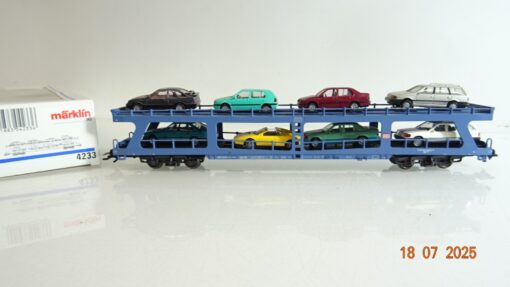 Märklin H0 4233 Transportwagen Autoreisezug mit Autos der DB in OVP PR9093