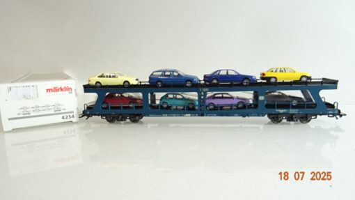 Märklin H0 4234 Transportwagen Autoreisezug mit Autos der DB in OVP PR9094