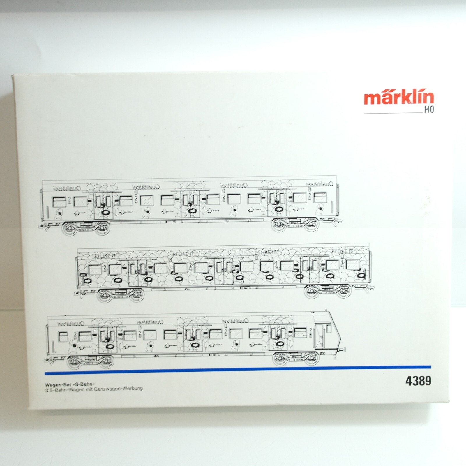 Märklin H0 4389 Wagen-Set S-Bahn mit Ganzwagen Werbung in OVP RG334