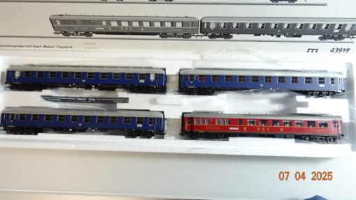 Märklin H0 43918 Schnellzugwagen-Set F-Zug 4 Merkur der DB in OVP PR7013 – Bild 3