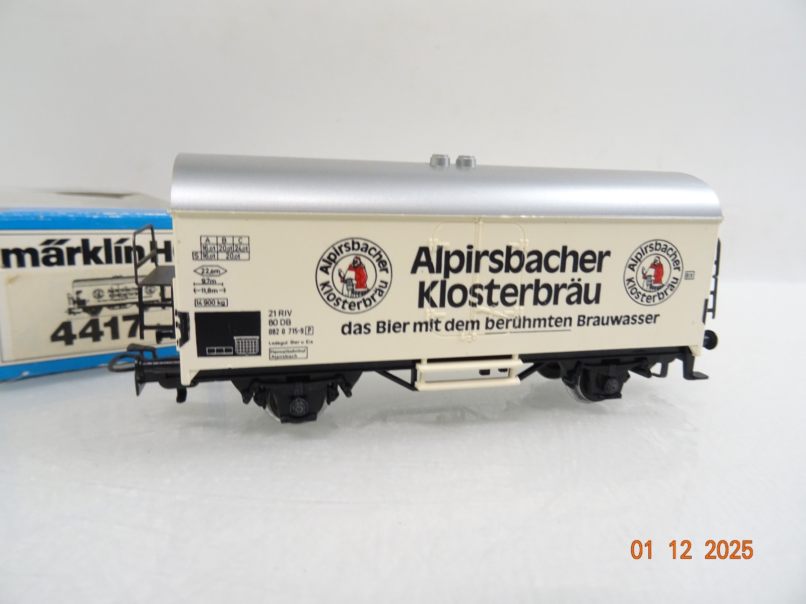 Märklin H0 4417 Bierwagen Alpirsbacher Klosterbräu der DB in OVP RR5103