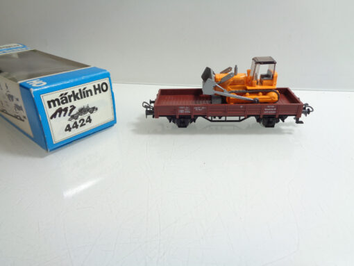 Märklin H0 4424 Niederbordwagen mit Raupe der DB in OVP AR5534