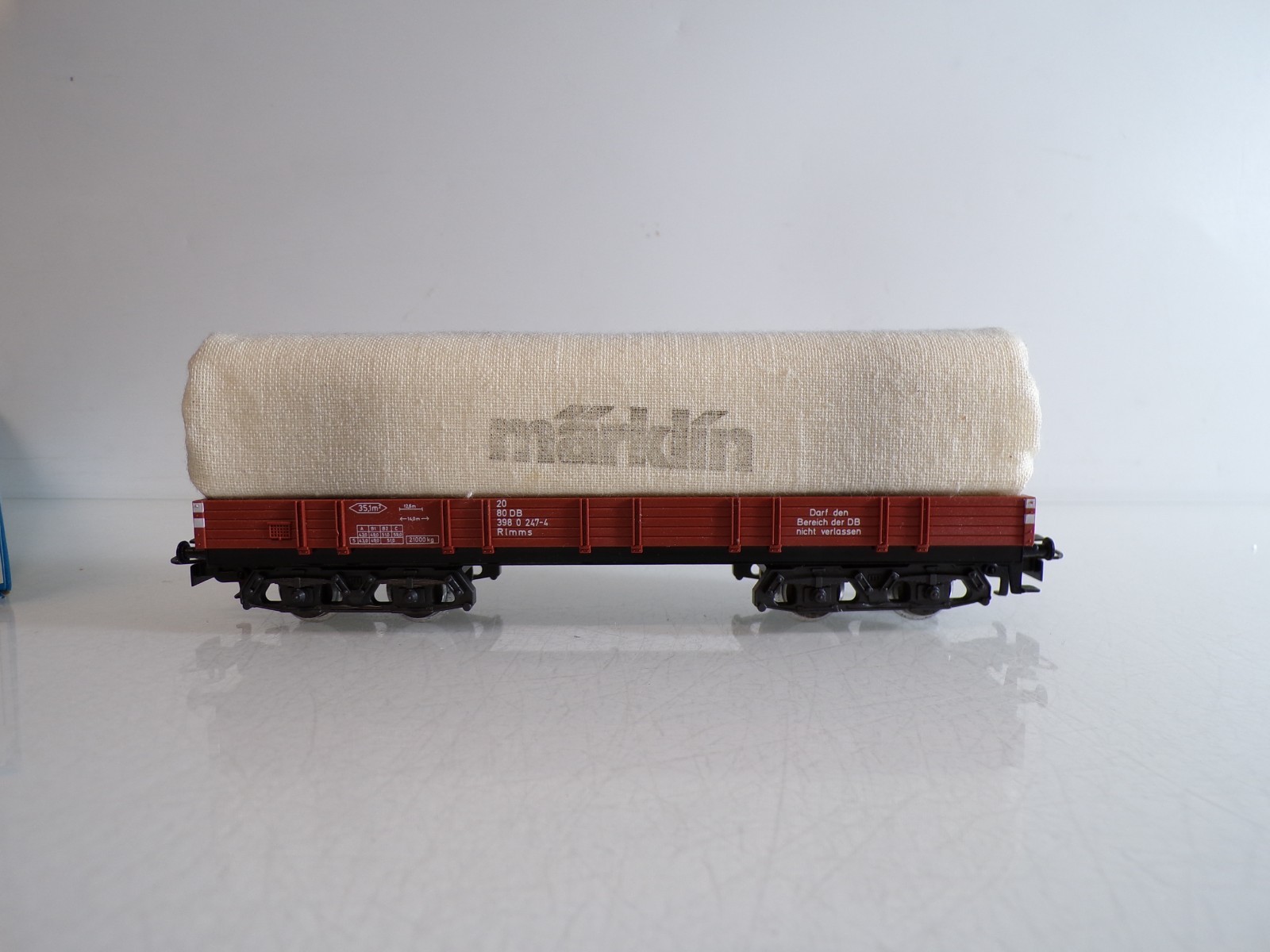 Märklin H0 4475 Niederbordwagen mit Plane der DB in OVP BH1596 – Bild 3