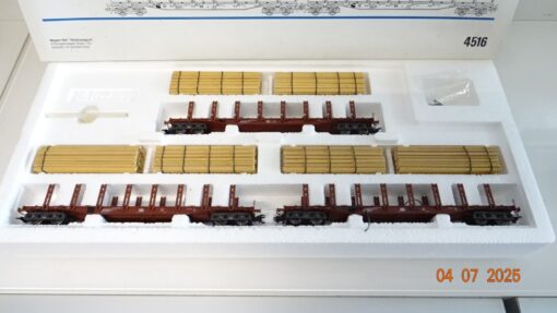 Märklin H0 4516 Wagen-Set Holztransport 3 Rungenwagen Snps 719 DB in OVP PR8842