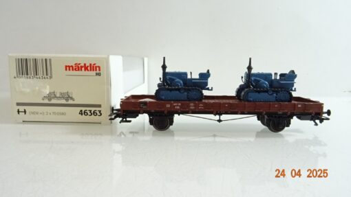 Märklin H0 46363 Rungenwagen mit 2 Raupenschlepper der DB in OVP PR7248