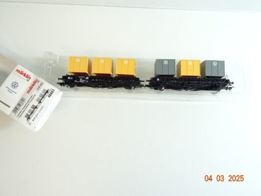 Märklin H0 46661 Behälter-Transportwagen VW 2 Stk. der DB in OVP PR6303