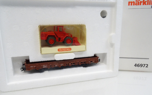 Märklin H0 46972 Flachwagen der DB mit Radlader in OVP LE4072