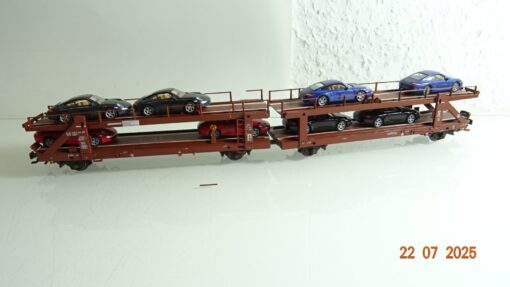 Märklin H0 47125 Doppel Autotransportwagen mit 8 PKW RR2622 o.