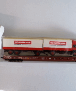 Märklin H0 4743 Niederflurwagen mit Nordmende LKW der DB in OVP BH1560