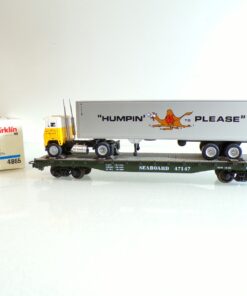 Märklin H0 4865 US Flachwagen SEABOARD 47147 mit LKW in OVP BH1459