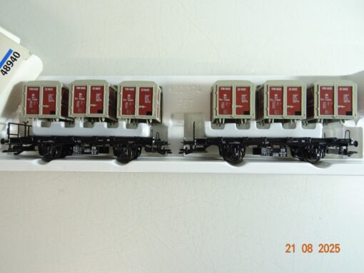 Märklin H0 48940 Wagen-Set Behältertragwagen 2 tlg. der DB in OVP PR9702 – Bild 3