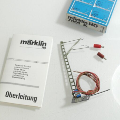 Märklin H0 7501 K Oberleitungs-Anschlussmast mit Kondensator in OVP RG8939 – Bild 3