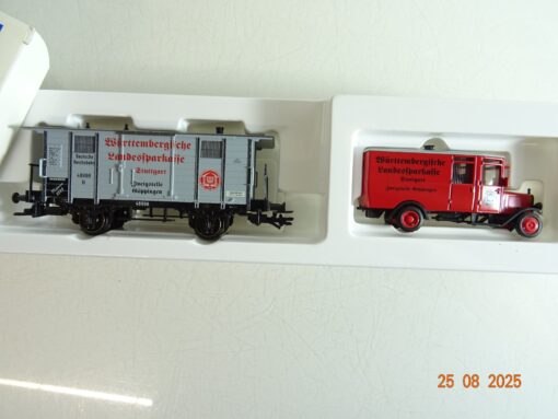 Märklin H0 Museumswagen 1999 ged. Güterwagen/LKW württem. LSK in OVP PR9845 – Bild 3
