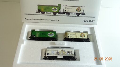 Märklin H0 PMS 62-23 Wagenset Dtsch Postbrauerei/Epo II-IV der DB in OVP PR7897
