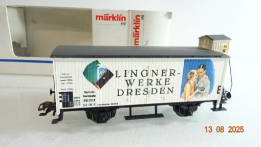 Märklin H0 SoMo gedeckter Güterwagen Linger Werke Dresden der DR in OVP RR2820 – Bild 3