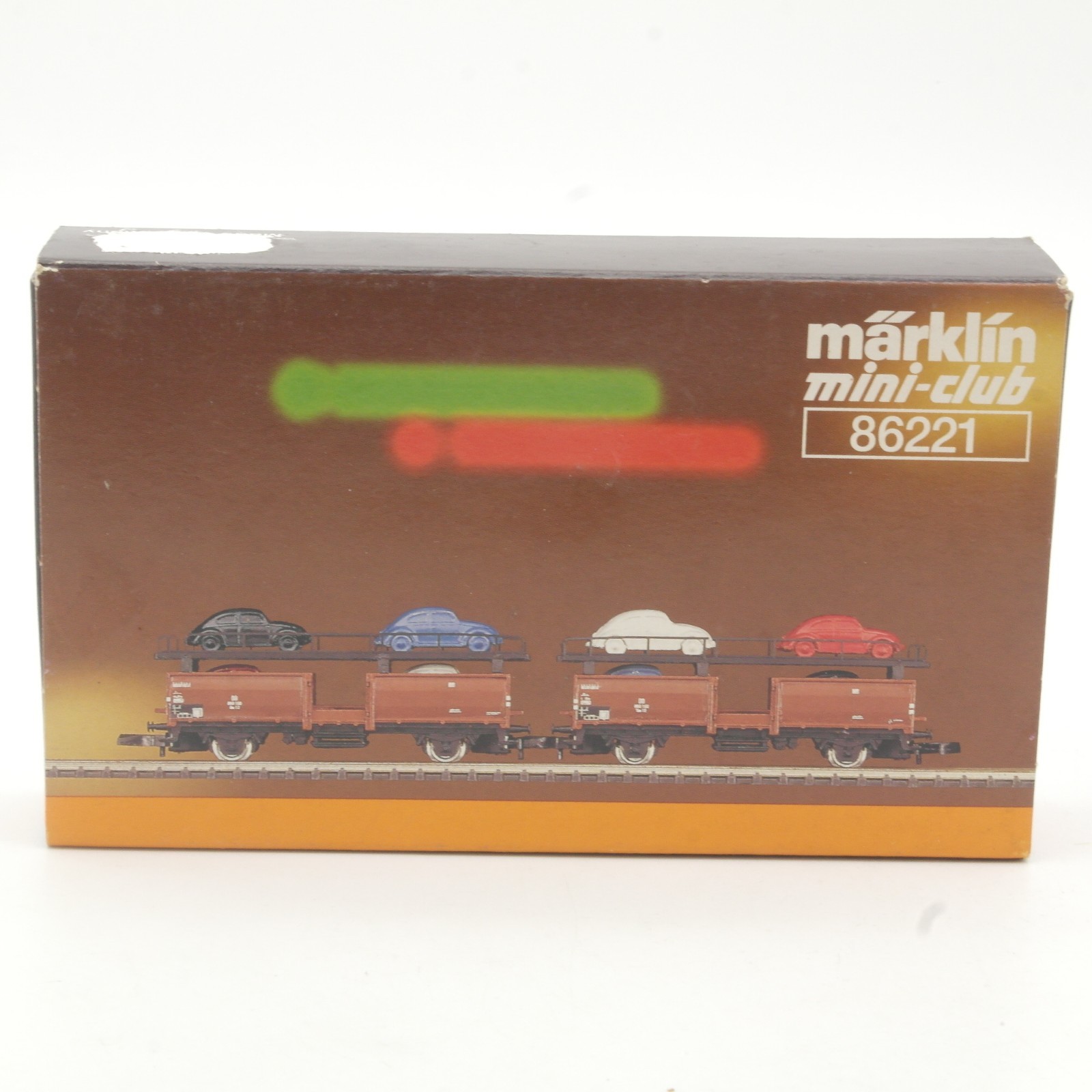 Märklin Mini-Club Z 86221 Set Autotransportwagen mit VW Käfer in OVP RR5230