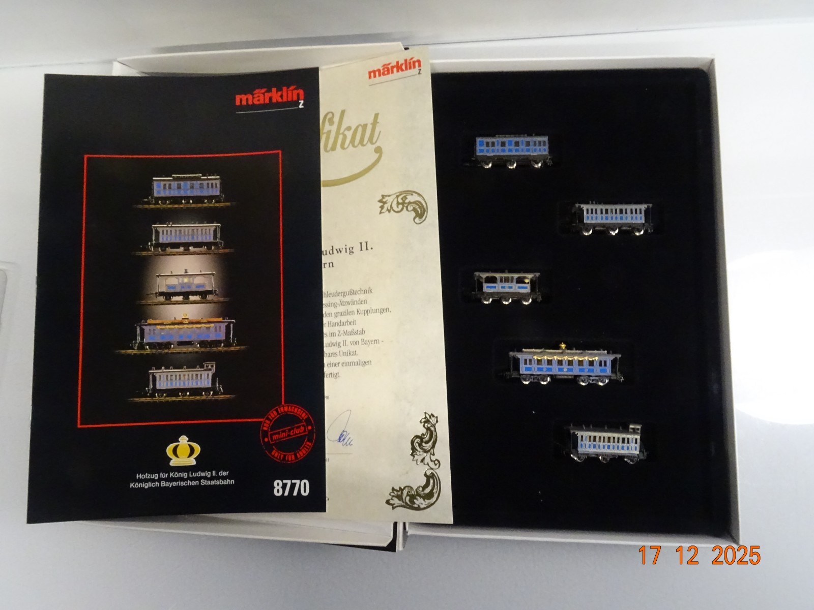 Märklin Mini-Club Z 8770 Hofzug 5tlg. König Ludwig II. K.Bay.Sts.B in OVP JL5152