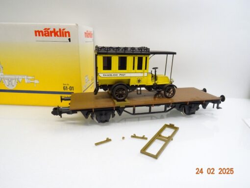 Märklin Spur 1 5842 (61-01) Flachwagen m. Lieferwagen Kaiserl. Post OVP LE8848