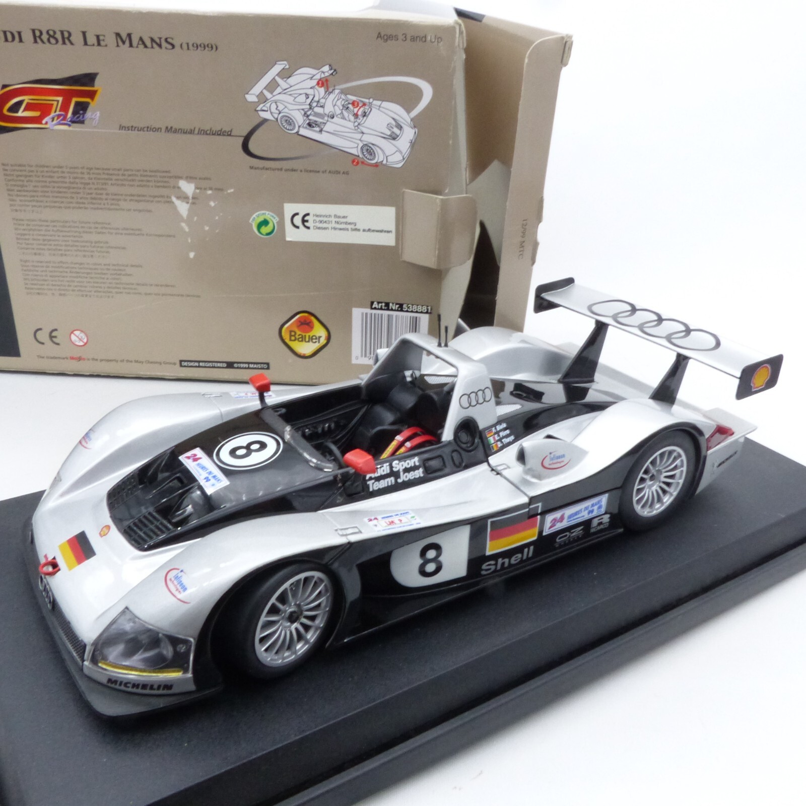 Maisto 1:18 538881 Audi R8 Le Mans (1999) #8 Biela/Pirro/Theys in OVP EX4391 – Bild 3