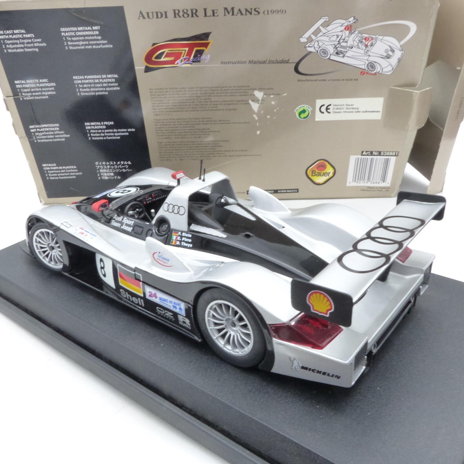 Maisto 1:18 538881 Audi R8 Le Mans (1999) #8 Biela/Pirro/Theys in OVP EX4391 – Bild 6