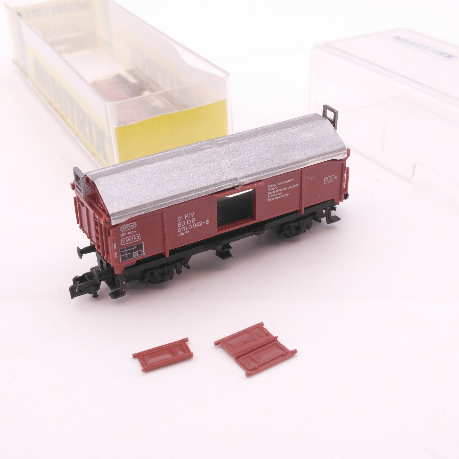 Minitrix N 13945 Hubschiebedachwagen der DB in OVP RT5878