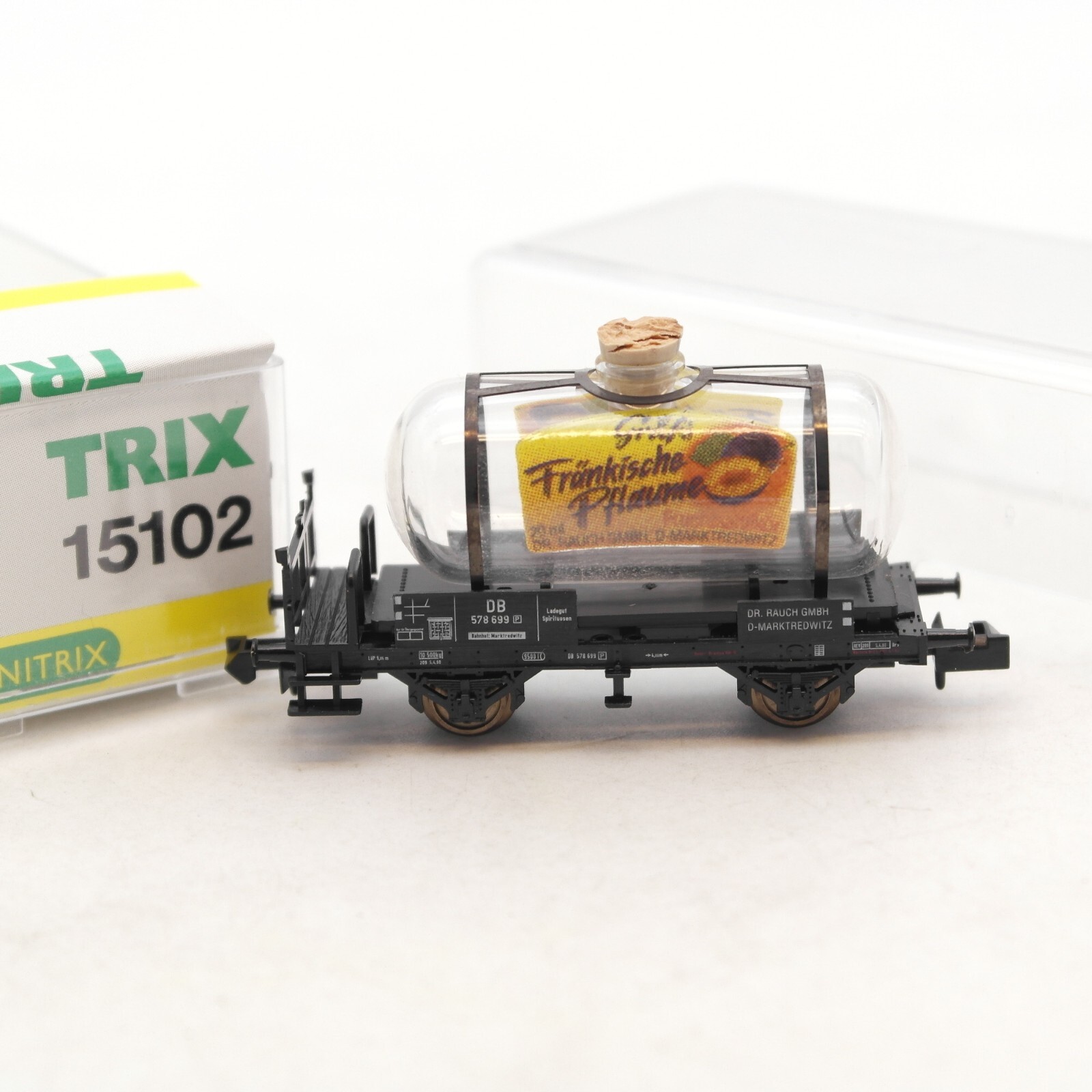 Minitrix N 15102 Glaskesselwagen "Gräf´s Fränkische Pflaume" in OVP RF5586