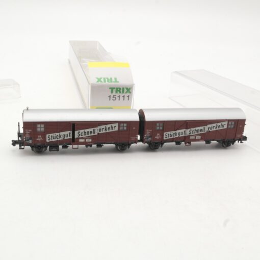 Minitrix N 15111 Güterwagen Leig-Einheit Stückgut Schnellverkehr in OVP RR534