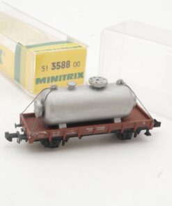 Minitrix N 51 3588 00 Niederbordwagen mit Ladung in OVP RR5344