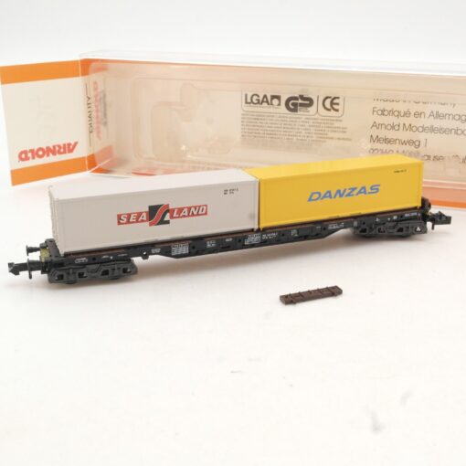 Minitrix N Flachwagen mit Container Sea Land / Danzas in EVP QR3317 – Bild 3