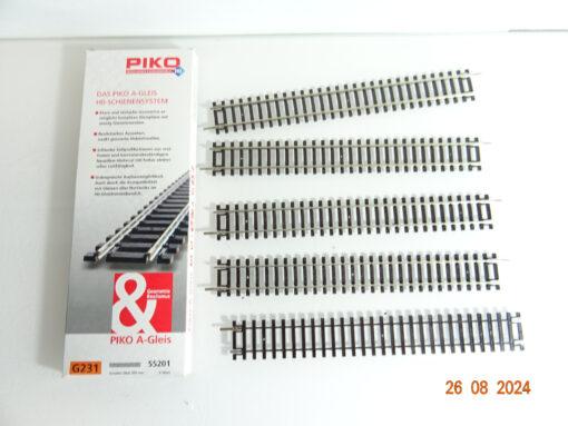 Piko H0 55201 A Gleis gerades Gleis 231mm 5Stück siehe Foto in OVP CK3176