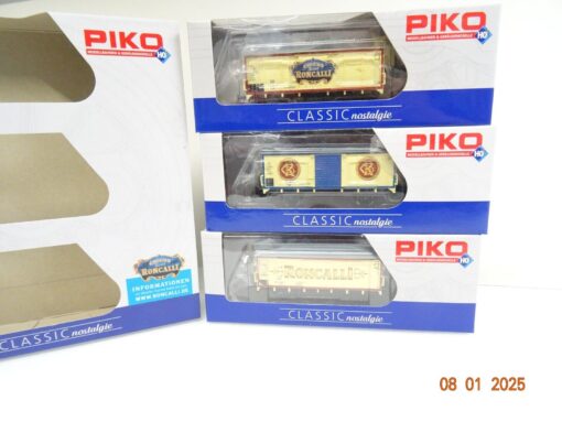 Piko H0 58374 A/B/C  gedeckte Güterwagen Set 3 tlg Roncalli der DB in OVP PR5153 – Bild 3