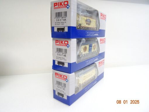 Piko H0 58374 A/B/C  gedeckte Güterwagen Set 3 tlg Roncalli der DB in OVP PR5153 – Bild 4