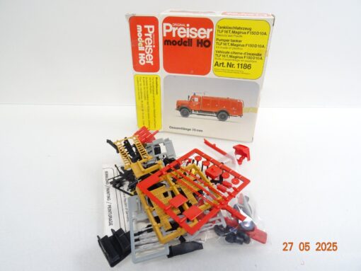 Preiser H0 Bausatz 1186 Tanklöschfahrzeug TLF 16T Magirus F in OVP RR1323