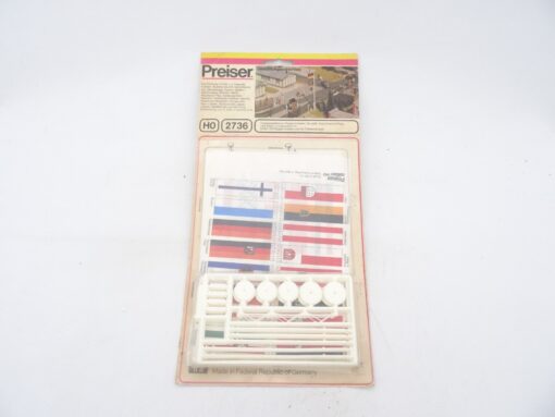 Preiser H0 Bausatz 2736 Flaggensortiment, Flaggenmasten in OVP RR1490