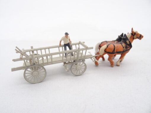Preiser H0 Pferdegespann mit Leiterwagen RR1670 o. – Bild 3