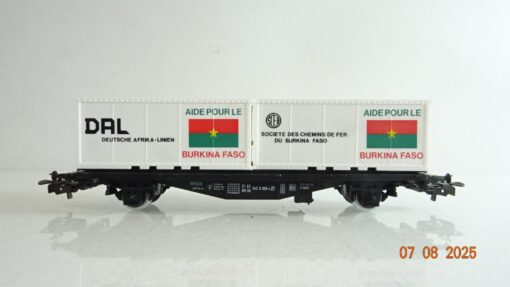 Primex H0 Containertragwagen mit 2 Container Hilfe Burkina Faso PR9500 o. – Bild 3