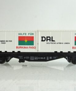 Primex H0 Containertragwagen mit 2 Container Hilfe Burkina Faso PR9500 o.