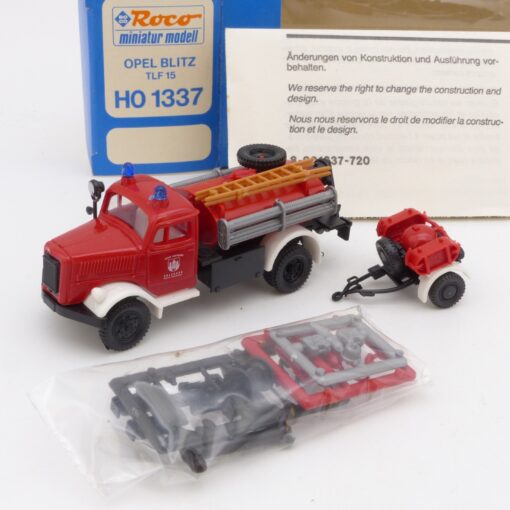 Roco 1:87 1337 Opel Blitz TLF 15 mit Anhänger Feuerwehr in OVP EX6744