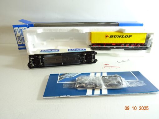 Roco H0 1901 Huckepack-Wippenwagen Dunlop und Danone in OVP RR3808 – Bild 4