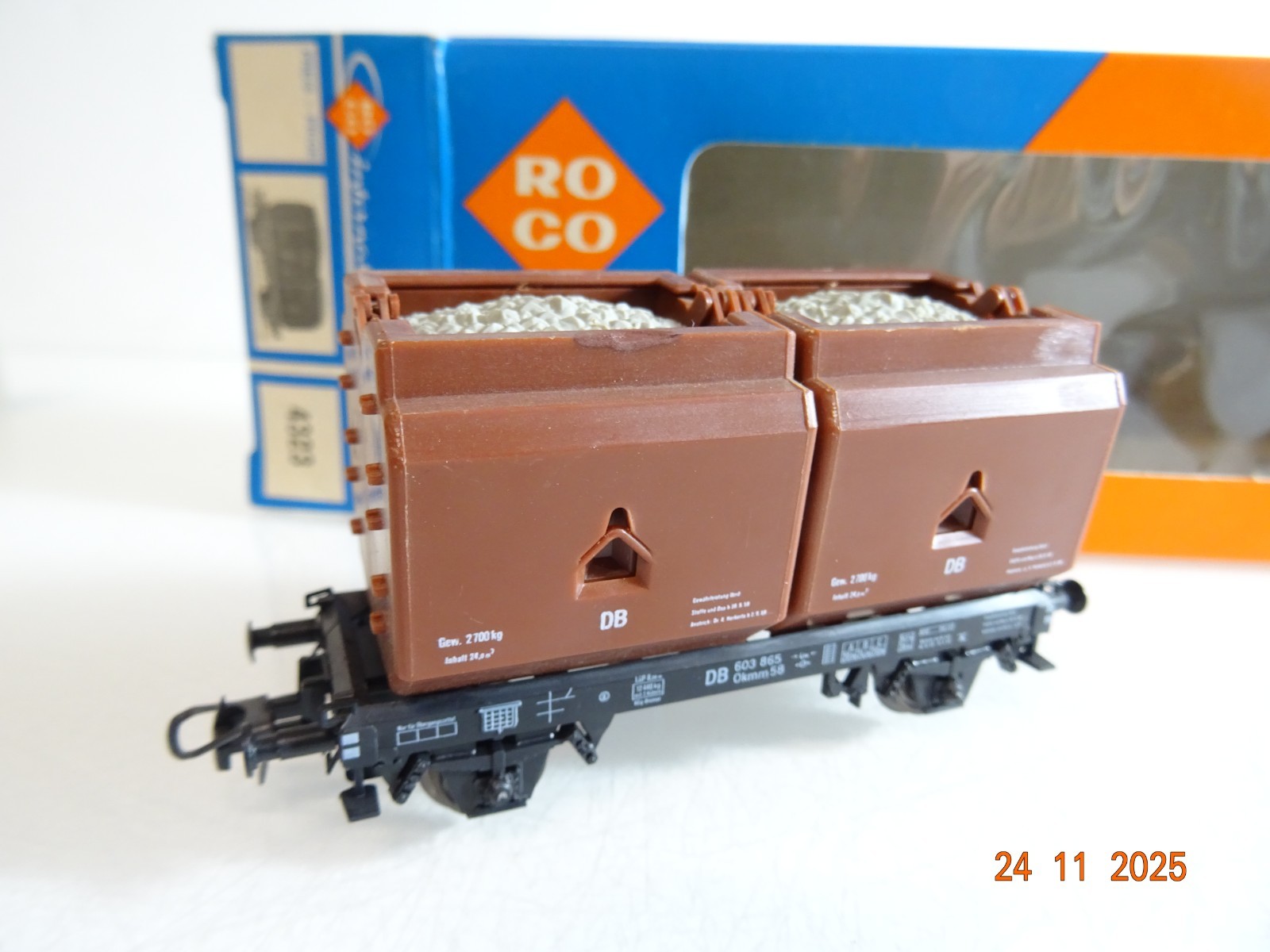 Roco H0 4323 Kübelwagen mit Ladung der DB in OVP RR4795