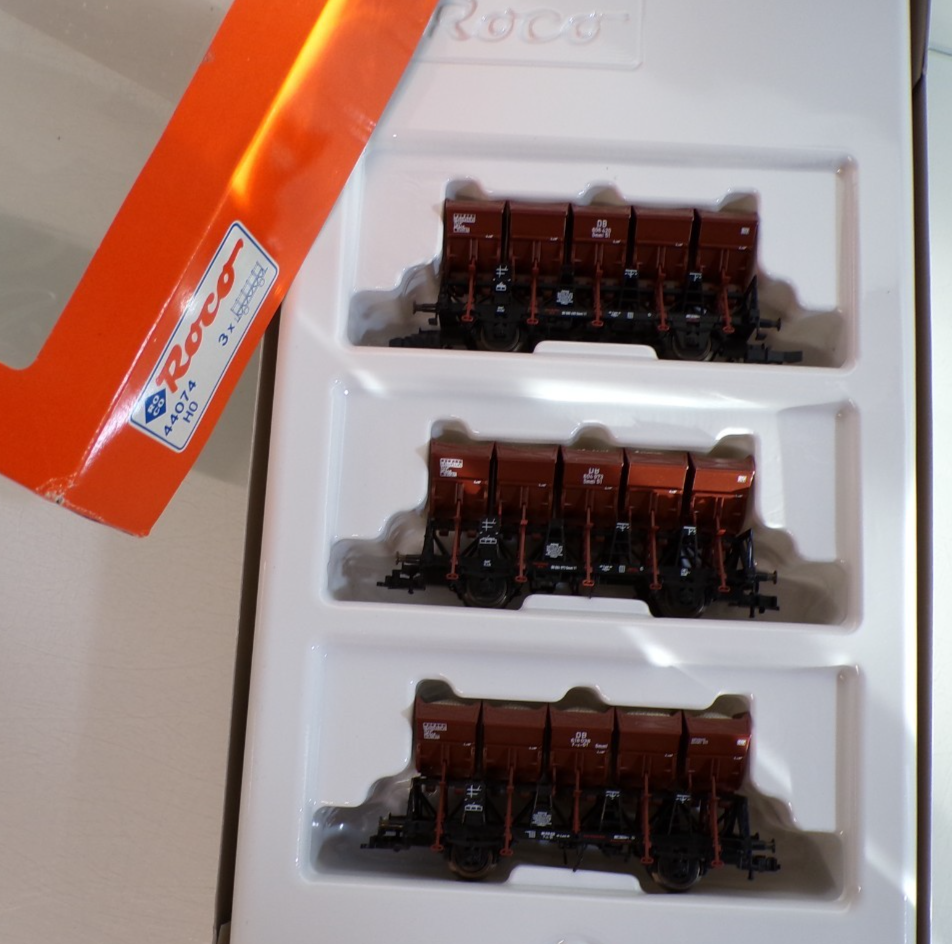 Roco H0 44074 Wagen-Set Muldenkippwagen 3 tlg. der DB in OVP BH1918