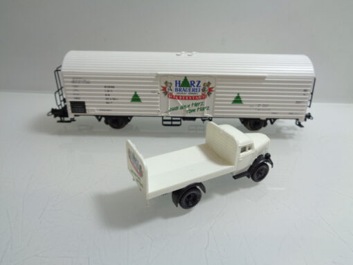 Roco H0 44077 AC gedeckter Güterwagen Harz Brauerei mit LKW der DB in OVP AR5391 – Bild 4