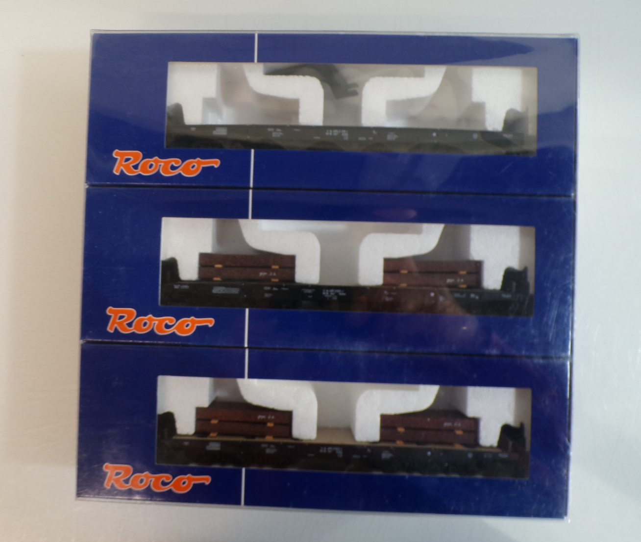 Roco H0 45947 Wagen-Set Schwerlastwagen 3 tlg. der DB in OVP BH1919 – Bild 3