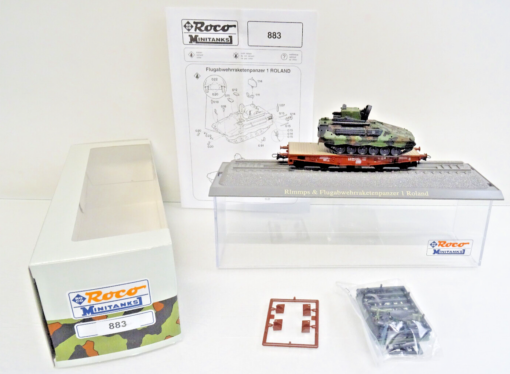 Roco H0 883 Minitanks Schwerlastwagen Roland Flugabwehrpanzer in OVP C2113