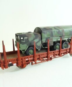 Roco H0 Rungenwagen mit MAN Pritsche tarn RR2341 o.