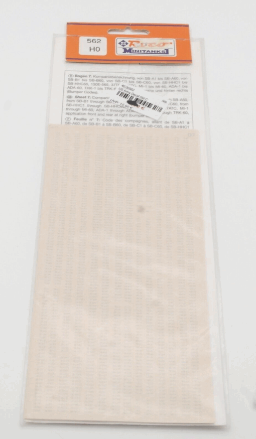 Roco Minitanks 1:87 562 Decals US Abziehbilder neuwertig in OVP QR4615
