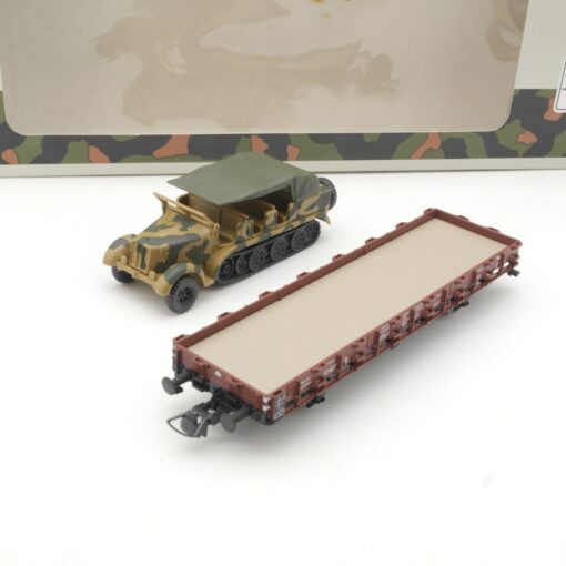 Roco Minitanks H0 894 Flachwagen R10 mit Sd.Kfz 7 in OVP RR791 – Bild 4