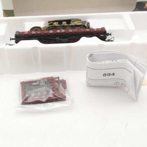 Roco Minitanks H0 894 Flachwagen R10 mit Sd.Kfz 7 in OVP RR791 – Bild 6
