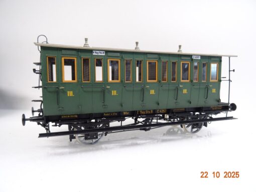 SMT Spur 0 3.21 Abteilwagen c-Klasse K.Bay.Sts.B. Messingmodell in OVP JL3778 – Bild 4