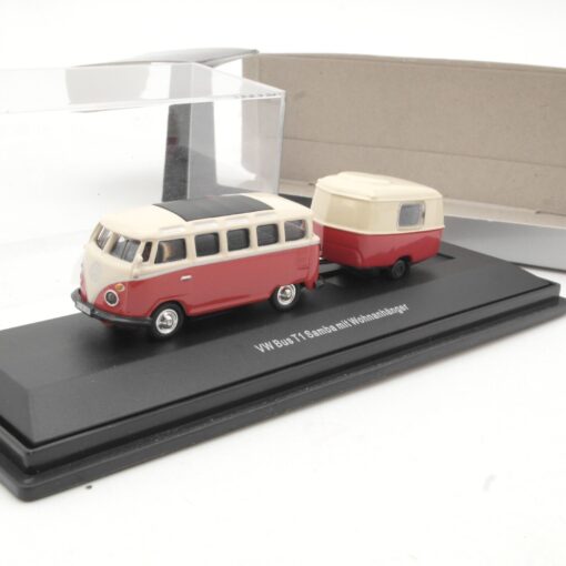 Schuco 1:87 21690 VW T1 Bus Samba mit Hymer Eriba Wohnanhänger in OVP QR9703